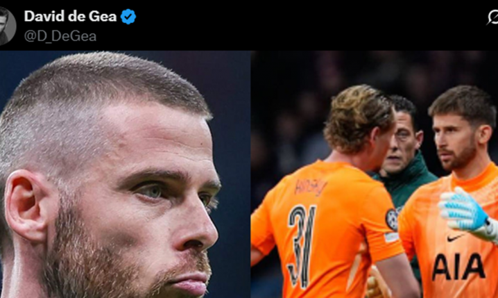 David de Gea ze WSPARCIEM dla bramkarza Tottenhamu!